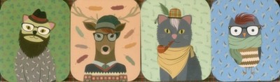 Pocket Note Set of 4 Mini Pads: Hipster Animals by Smith Fiona (Loose-leaf)