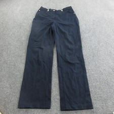 St John Sport Pants Womens 8 Navy Blue Wide Leg Trousers Dressy Made USA