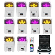 12Pcs Wireless Par Uplight 6x18W RGBWA UV Stage Light with WiFi APP Control DMX