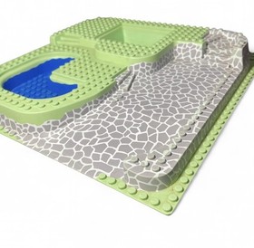 Lego Paradise Raised Baseplate 6416 Pool Pattern 6092px2 Light Green Vintage
