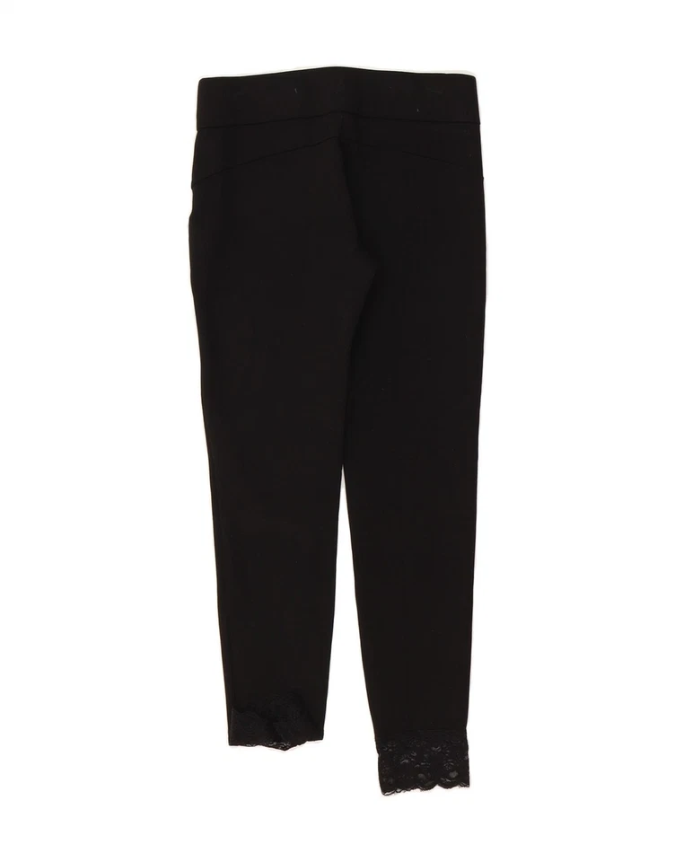 ZARA Womens Trafaluc Crop Leggings Small W26 L26 Black Floral Viscose BZ07 - Image 2 of 3