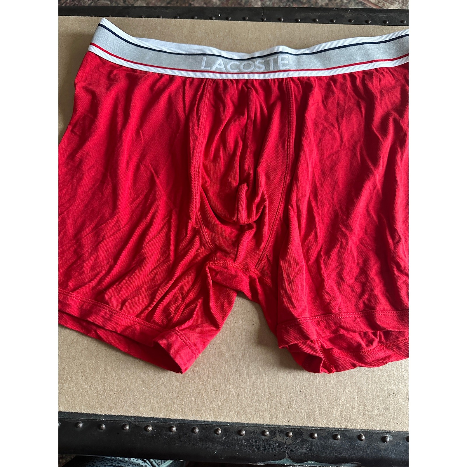 VTG NWOT LaCoste boxer briefs underwear red size XL