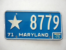 1971/75 Maryland Government STAR License Plate Very Good original condition 8779