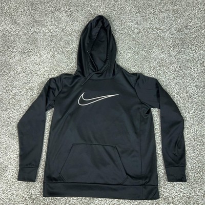 Nike Hoodie Mens Large Black Pullover Dri-FIT Sweatshirt Just Do It Logo Swoosh