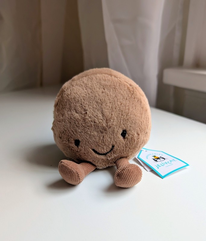 NWT Jellycat Amuseables Mona Macaron Brown Plush Stuffed Animal Small
