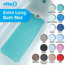 16" x 39" Extra Long Bath Mat - Non Slip Safety Bathtub Mat