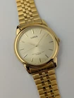 Vtg NEW OLD STOCK Lorus Gold Tone Quartz Analog Watch 36mm Men's V501-9A80