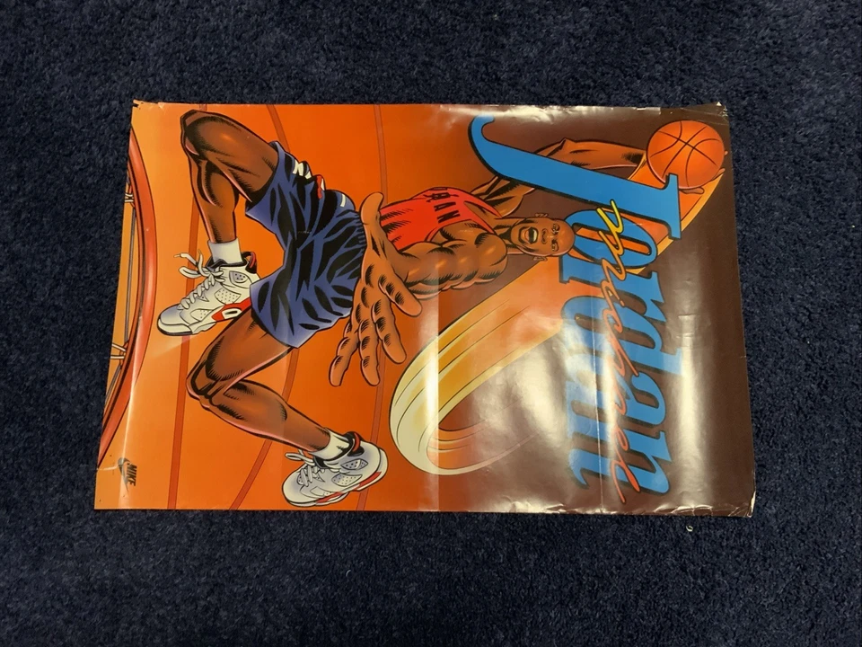 Vintage 1991 Nike Air Michael Jordan Poster VI Cartoon Artist Proof Nice Cond. - Image 2 of 4