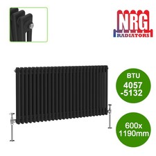 Flat Panel Oval Column Radiator Traditional Horizontal Vertical Rad Black Valves