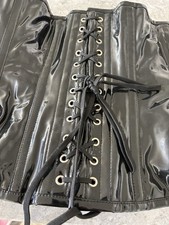 Latex Corset Gothic Style Lace Up With Silver Buckles