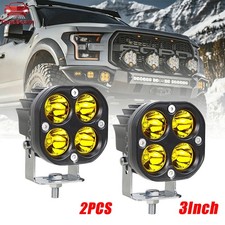 2Pcs 3" 80W LED Cube Pods Work Light Bar Spot Flood Driving Fog Off Road 4WD ATV