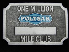QG15105 NOS VINTAGE 1970s  POLYSAR ONE MILLION MILE CLUB  AWARD BUCKLE