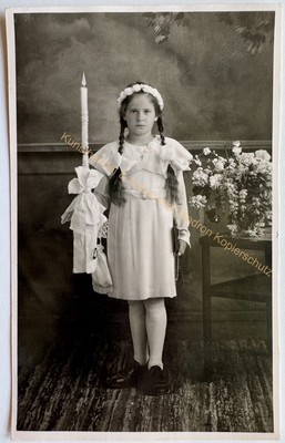 orig. Photo postcard girl child Erding around 1930 communion girl 