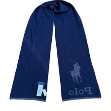 Polo Ralph Lauren Big Pony Scarf Blue Gray Reversible