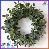 Eukalyptus-Kranz 55,9 Cm Handgefertigt GrüNer Blumenkranz FüR HaustüR Wand Deko