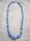 AIL Aluma Blue 33 CHALCEDONY Bead Stones Sterling Silver Clasp Necklace 250 Gram — photo 1
