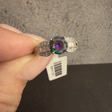 Beautiful Mystic Topaz Ring, 925 Sterling Silver, Size 10 New
