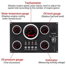 5er Messger&auml;te Set 0-3000RPM 7-Farben LED f&uuml;r Auto Boot Yacht