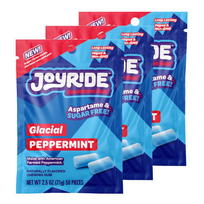 Joyride Gum - Glacial Peppermint, Aspartame & Sugar Free, Low Carb, Vegan, He...