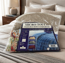 King Down Comforter Micro-Touch Fabric Machine Washable Reversible Patchwork