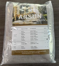 NEWARSUN WATERPROOF TABLECLOTH POLYESTER 55 x 120 SEATS 10-12 TAN RECTANGLE NEW!