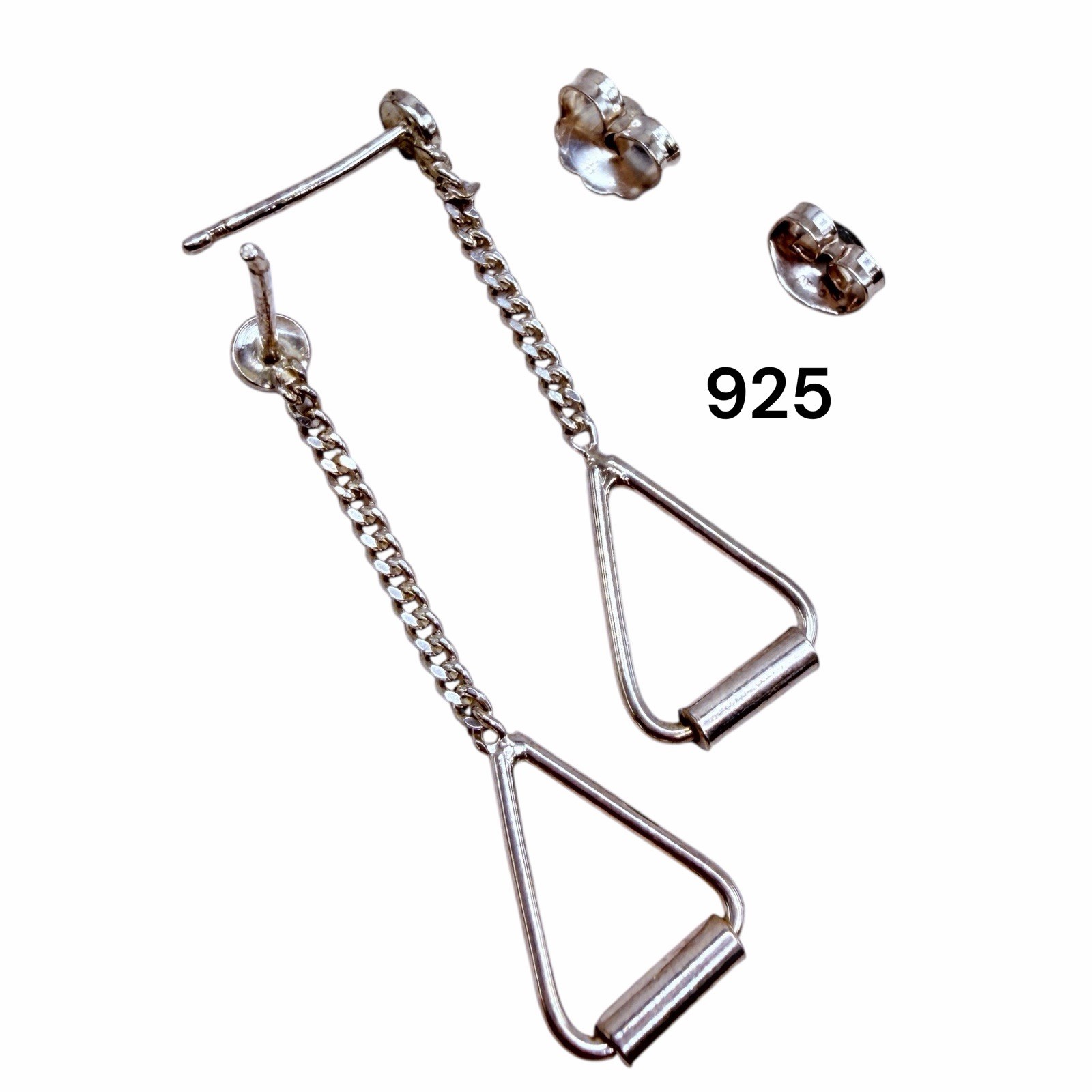 Solid Sterling Silver Post Dangle Earrings - image 15