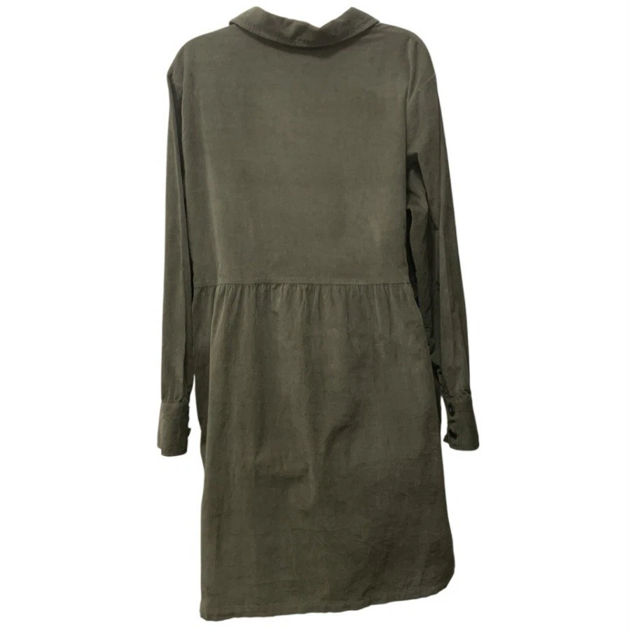 Nine West Women's Dress w/Pockets, Soft Pinwale Corduroy, Olive Green, Size XL - Image 2 of 4