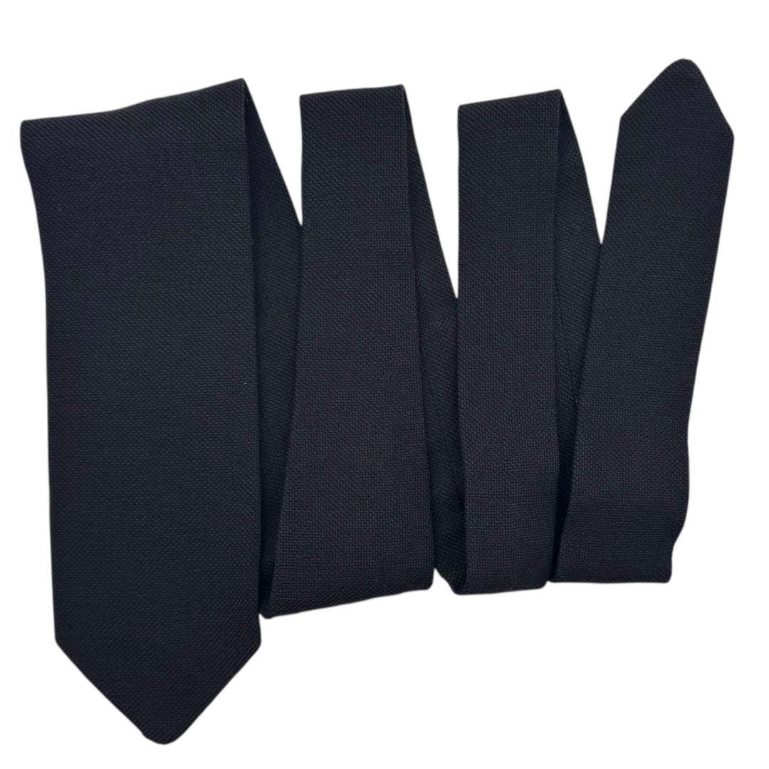 PRADA Solid Wool Slim Tie Charcoal Gray - image 5