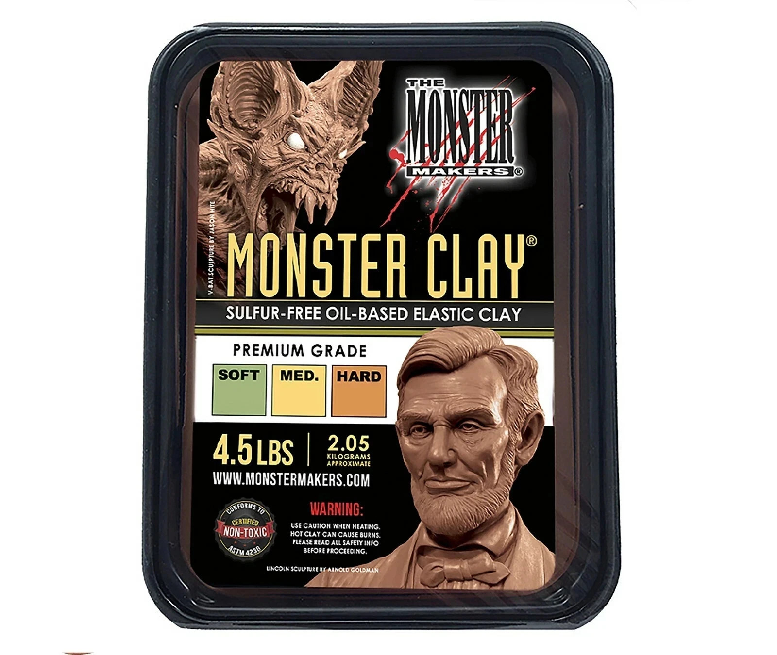 Monster Clay Premium Grade Modeling Clay - Medium - (4.5lb Tub) - NEW SIZE