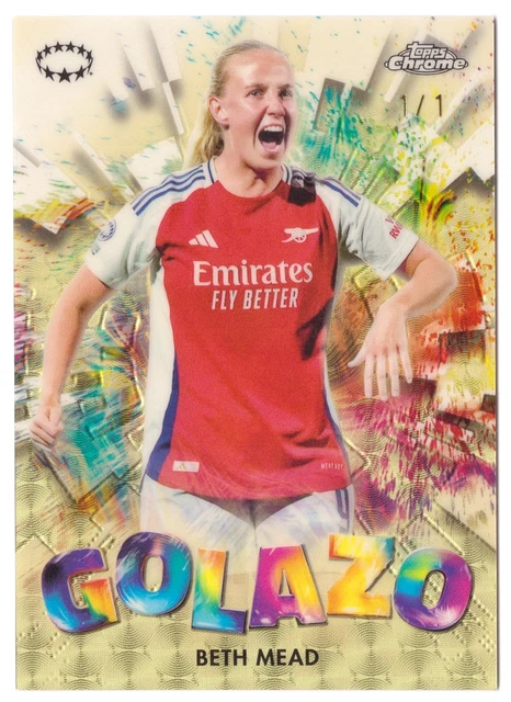 Beth Mead 2024-25 Topps Chrome UCL Womens Soccer Golazo SuperFractor 1/1 #G-18