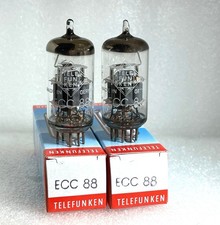 2 NOS tubes  ECC88 6DJ8 = E88CC 6922  TELEFUNKEN diamond  matched pair