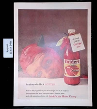 1958 Snider Foods Snider's Tomato Catsup Chili Pepper Flavor Print Ad 50984