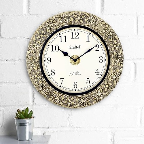 Nautical Vintage Handmade Brass Wall Clock Maritime Wooden Round 12'' Watch GIFT - Picture 2 of 5