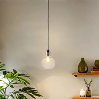HäNgelampe Pendelleuchte Glas Ø 18 Cm Rund Orange GetöNt E27 KüChe Esstisch