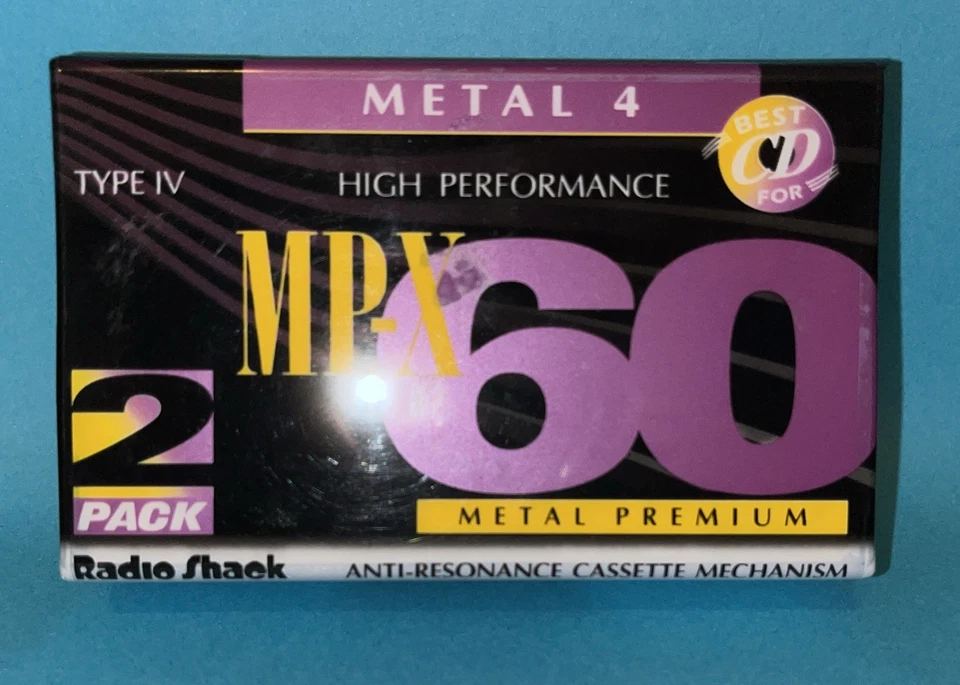 2 Rare Realistic RadioShack MP-X 60 Metal Position IV Audio Cassette Tape x2 NEW - Image 2 of 4