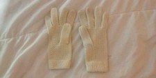 Vintage Ivory Knit Gloves Excellent Condition Size Small see photos 