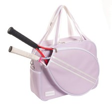 Purple PU Leather Women Large Sports Handbag Tennis Racket Shoulder Bag Tenni...