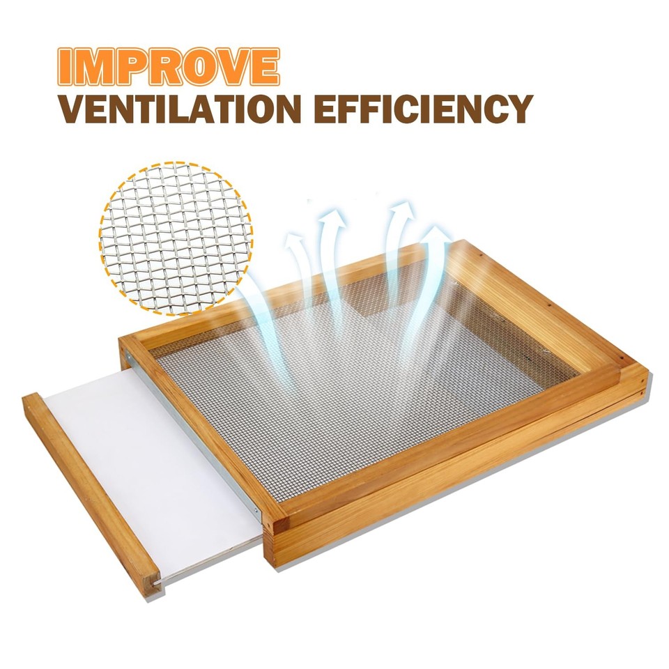 Screened Bottom Board For 10-Frame Langstroth Beehive - Improved Ventilation