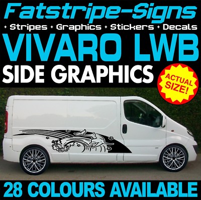 passend für Vauxhall (Opel) Vivaro LWB GRAFIK AUFKLEBER STREIFEN CAMPER VAN WOHNMOBIL