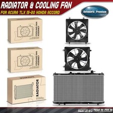 Radiator & Left &Right Cooling Fan Assembly Kit for Acura TLX 15-20 Honda Accord
