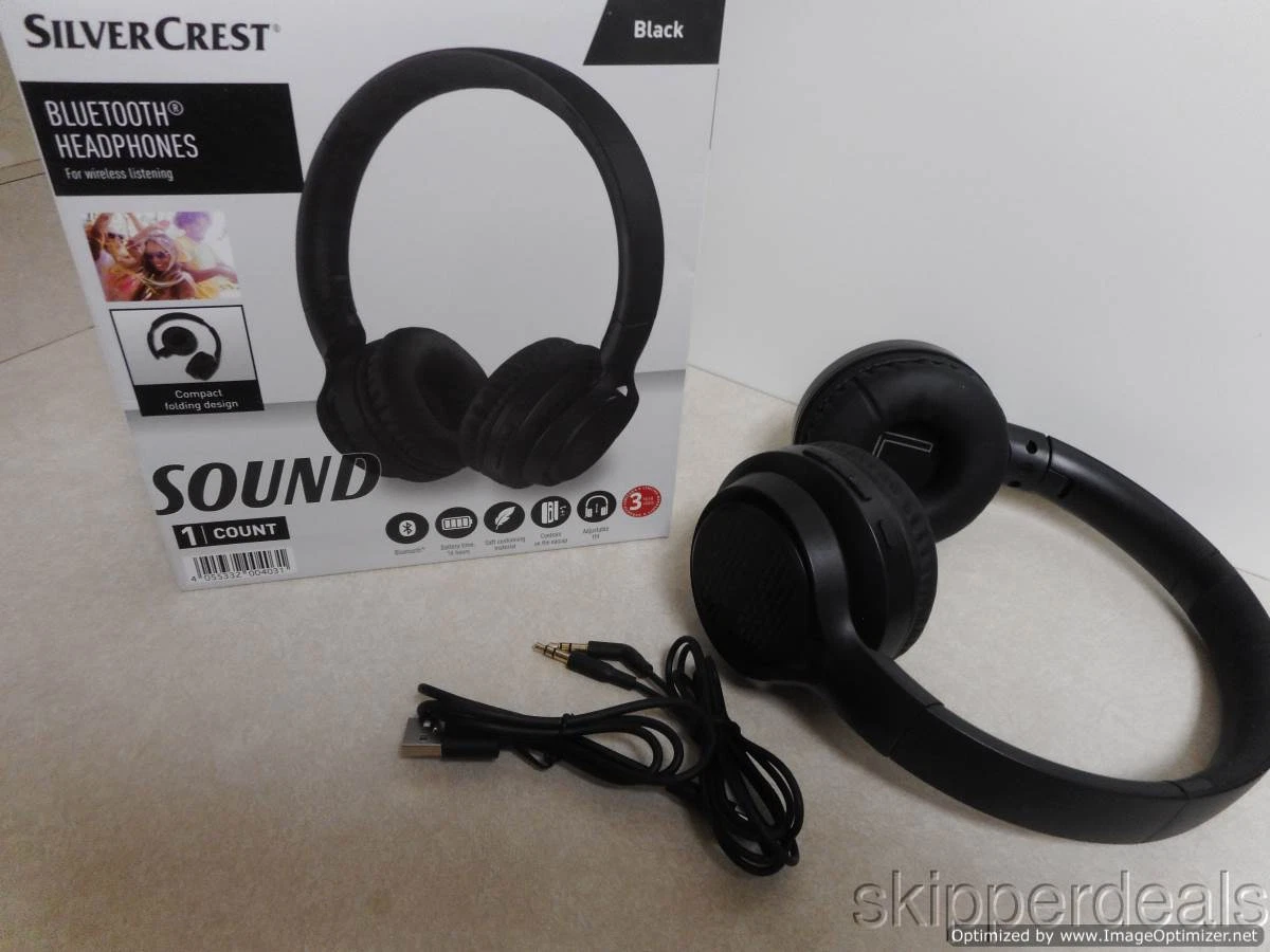 SILVER CREST SOUND BLUETOOTH HEADPHONES BLACK W/ MICROPHONE BRAND NEW | eBay