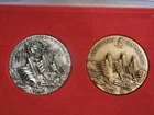 italy 2 medals visit Cossiga at San Marino 1990  Arnaldo Pomodoro