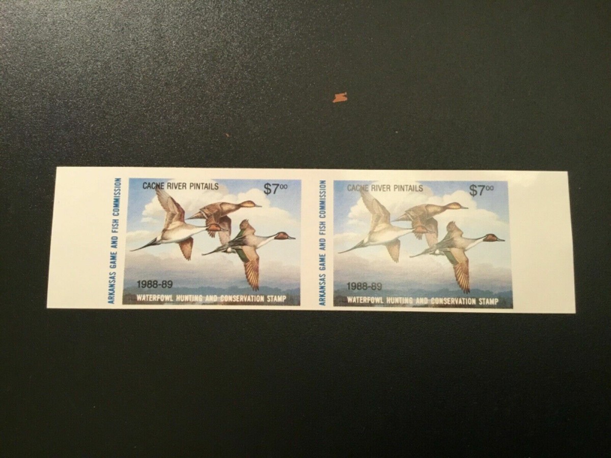 ICOLLECTZONE US 1988 Arkansas #8 Duck Stamp Imperf Pair XF
