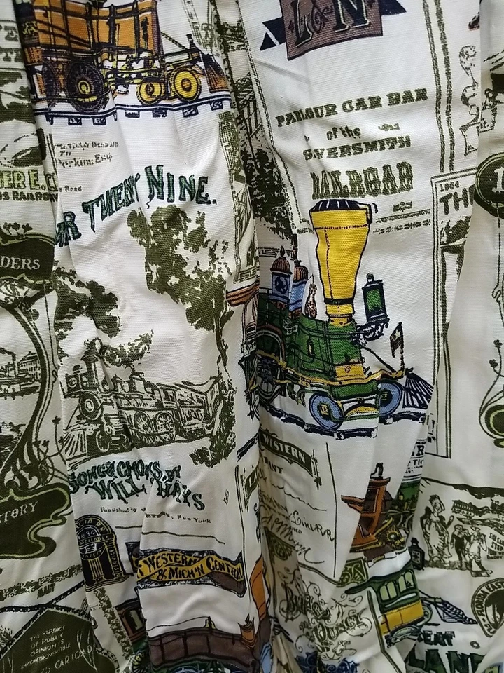 Cortinas plisadas de tren de ferrocarril vintage, 2 pares uno 31" X 31,5" y uno 28" X 56" Foto 4 de 4