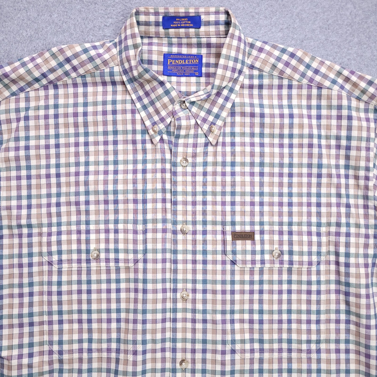 Pendleton Button Down Shirt Large Multicolor Chec… - image 2