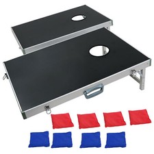 Portable CornHole Bean Bag Toss Game Set Aluminum Frame Design W/ Carrying Bag