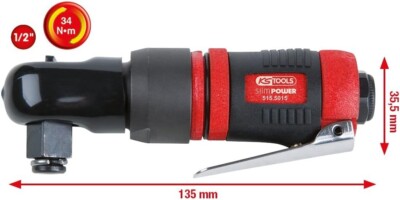 KS Tools 1/2'' SlimPOWER Mini-Druckluft-Umschaltratsche 34Nm