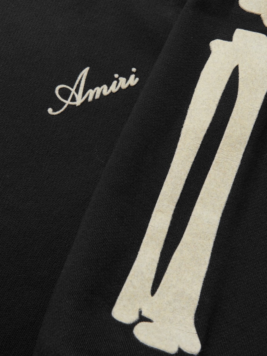 AMIRI Printed Cotton-Jersey Sweatshirt Black Bones Logo AMIRI Printed Cotton-Jersey Sweatshirt Black Bones Logo