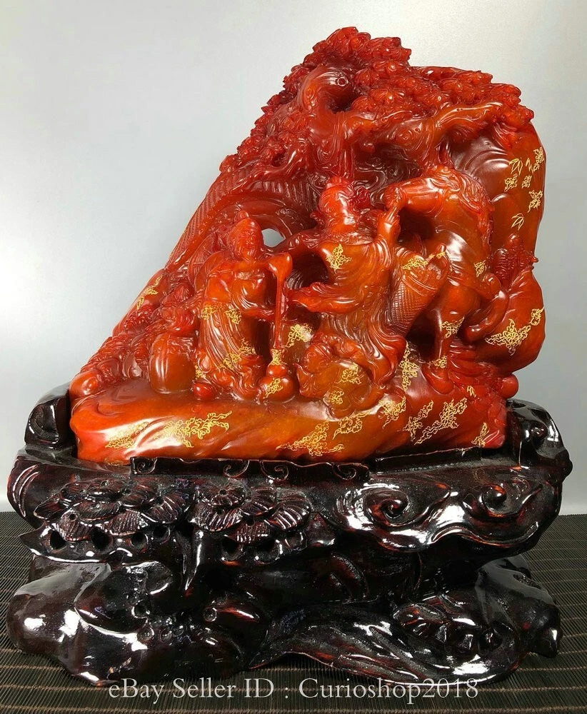 马寿山石主中国风雕像、雕像| eBay