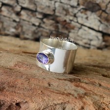 Faceted Amethyst Oval Cut Gemstone 925 Sterling Silver Ring All Size JL 1607